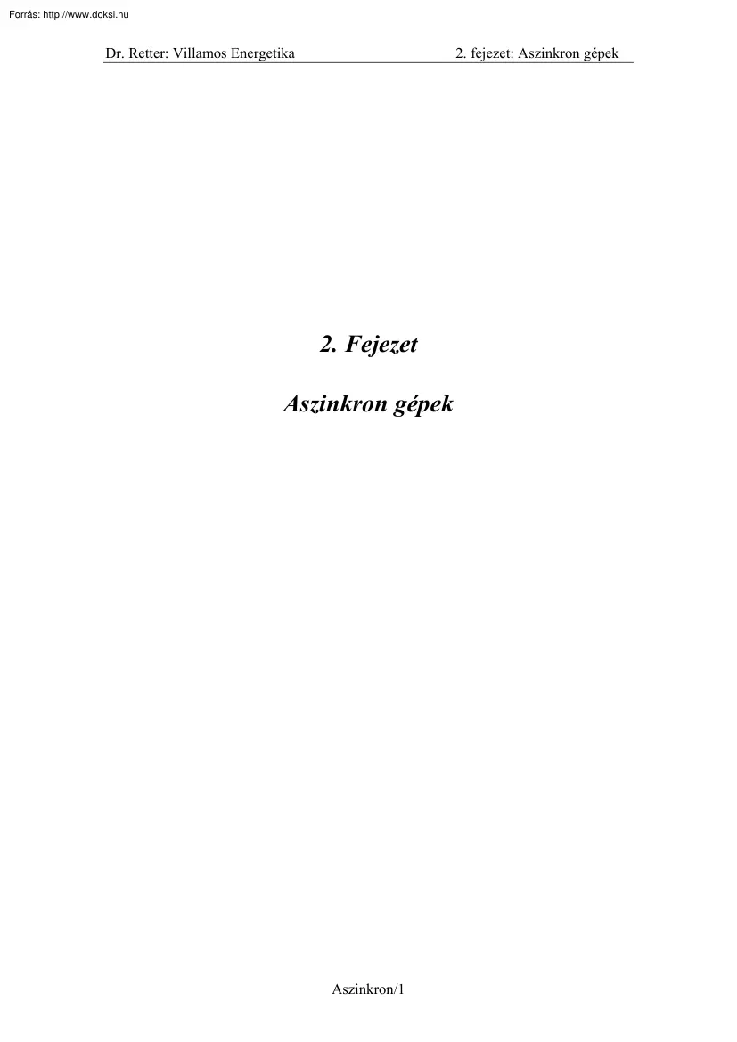 Aszinkron gépek