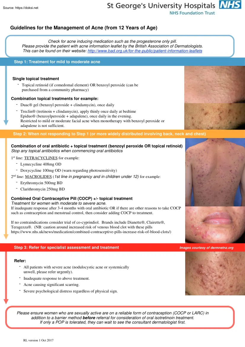 Guidelines for the Management of Acne