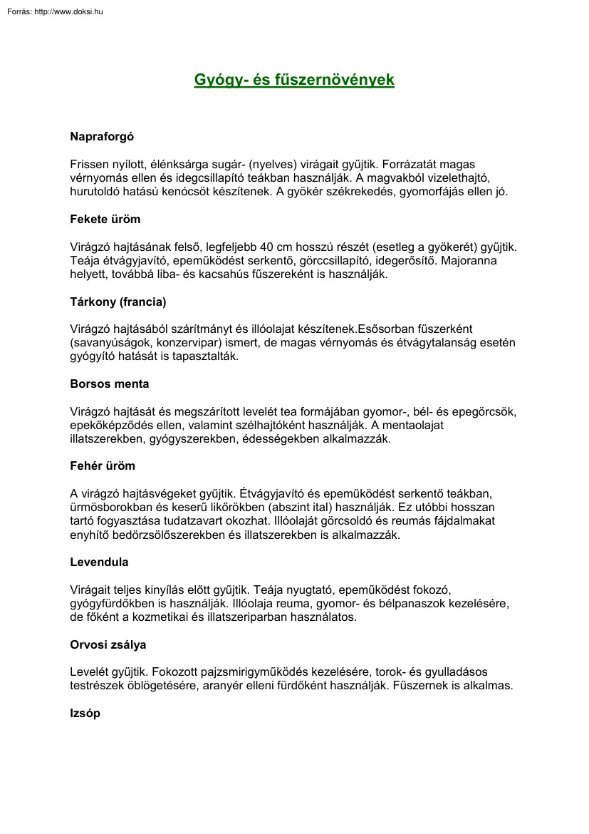 Gyógy- és fűszernövények