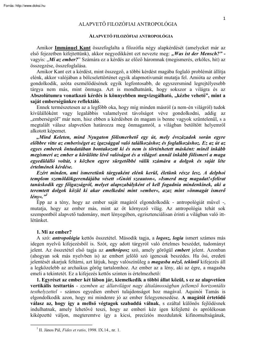 Alapvető filozófiai antropológia