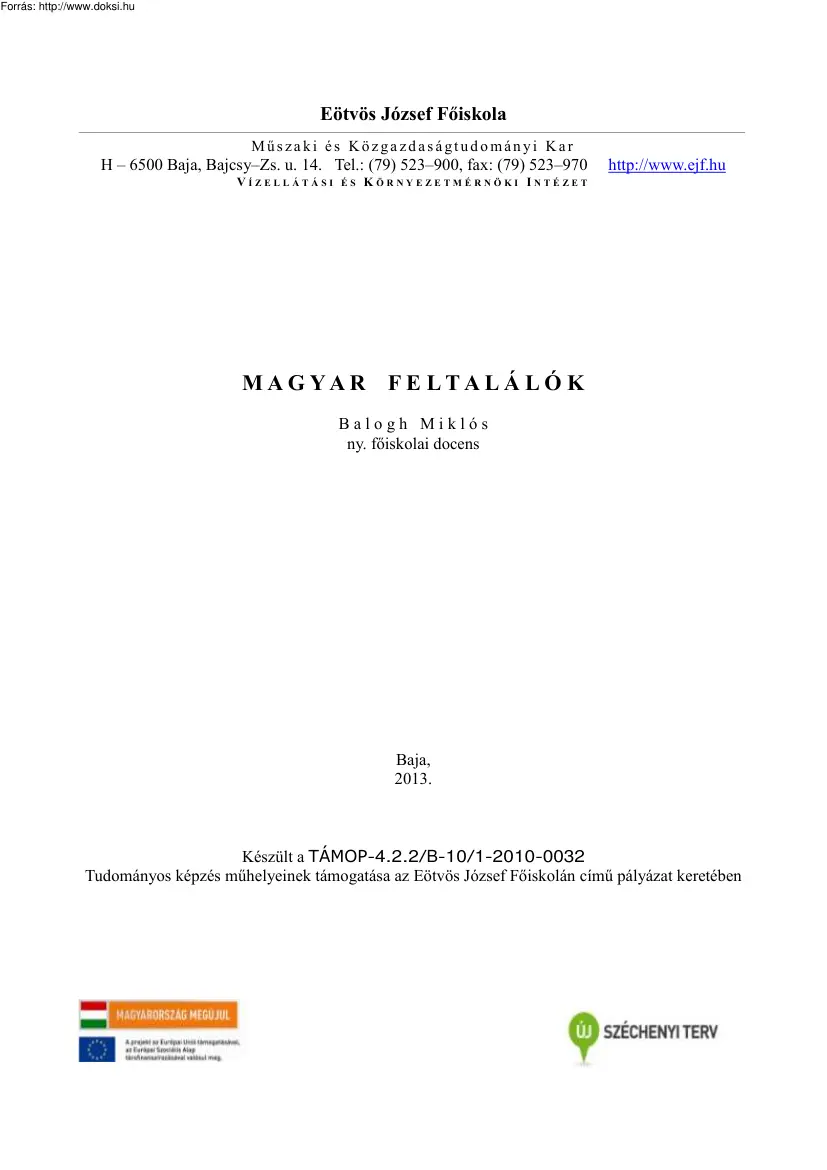 Balogh Miklós - Magyar feltalálók
