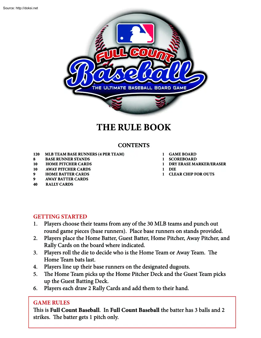 The Rule Book, Full Count Baseball