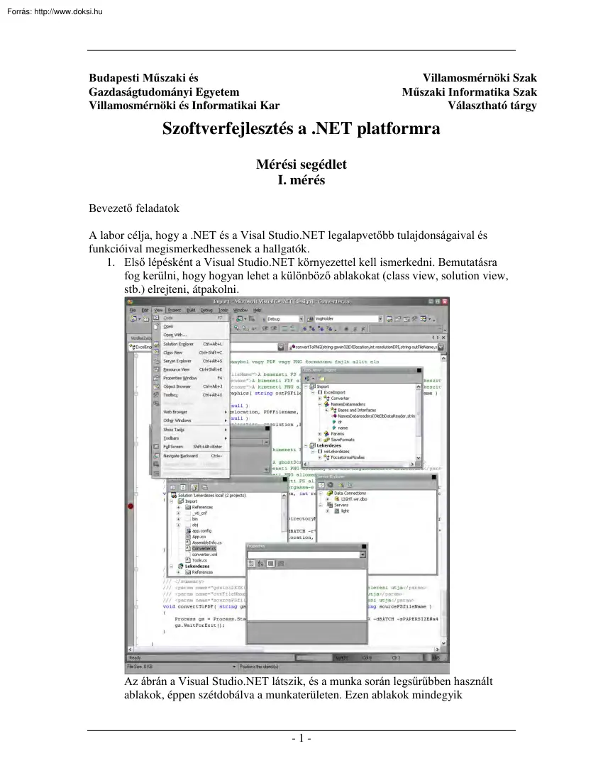 BME-VIK Szoftverfejlesztés a .NET platformra
