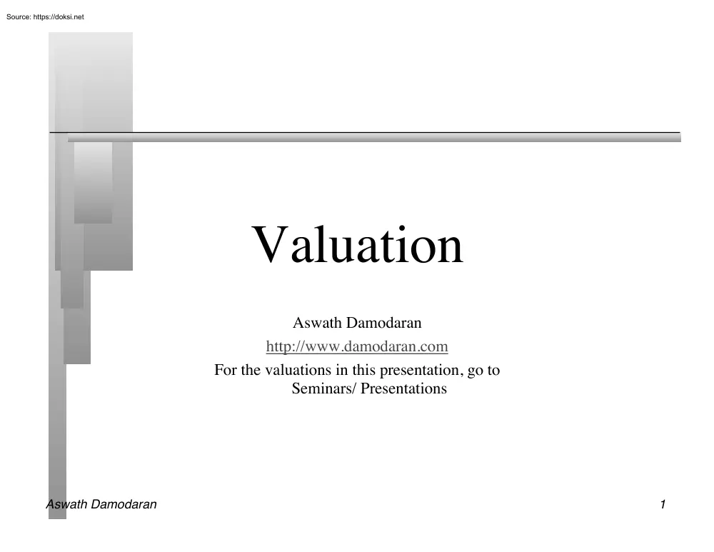 Aswath Damodaran - Valuation