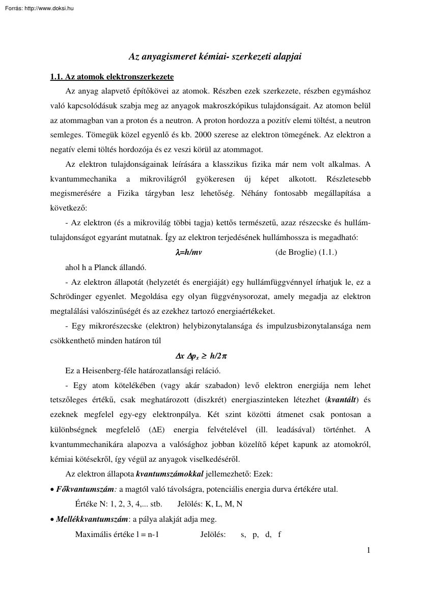 Gröller György - Az anyagismeret kémiai-szerkezeti alapjai