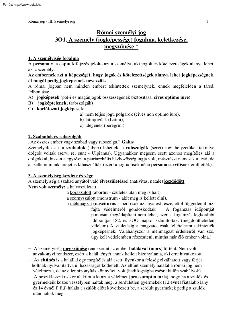 Római személyi jog