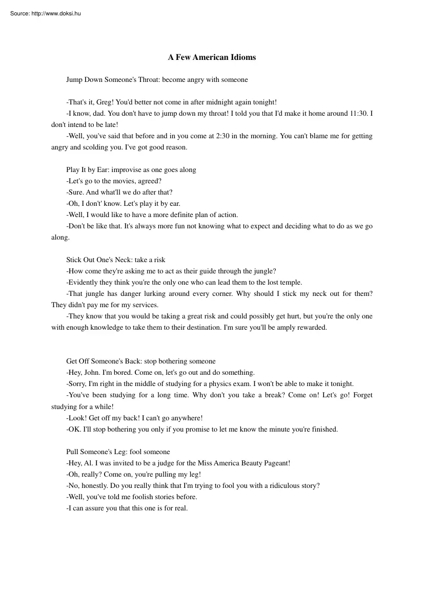 A few american idioms