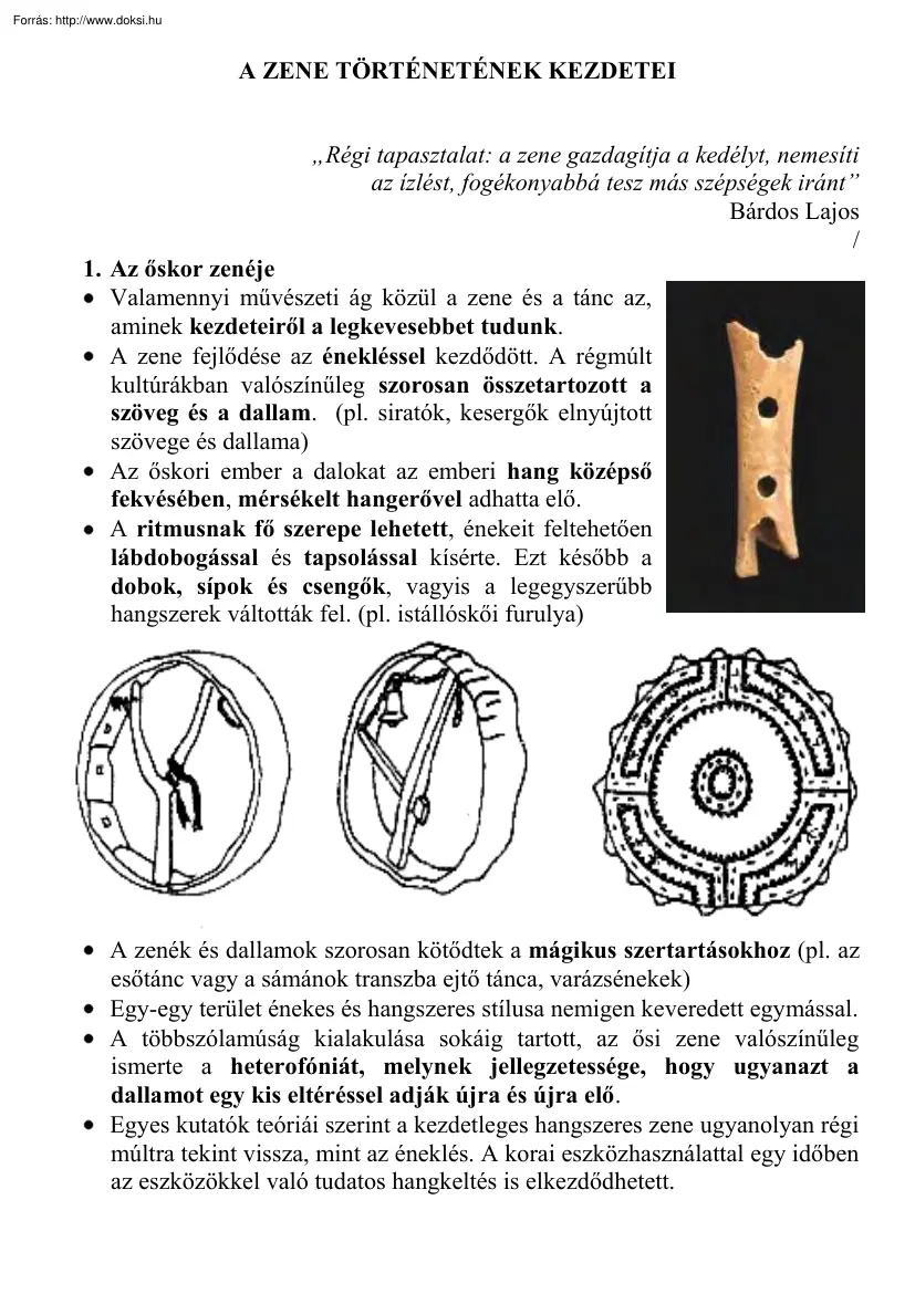 Bárdos Lajos - A zene történetének kezdetei