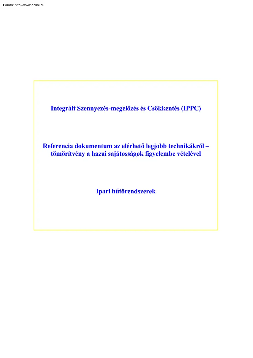 Ipari hűtőrendszerek