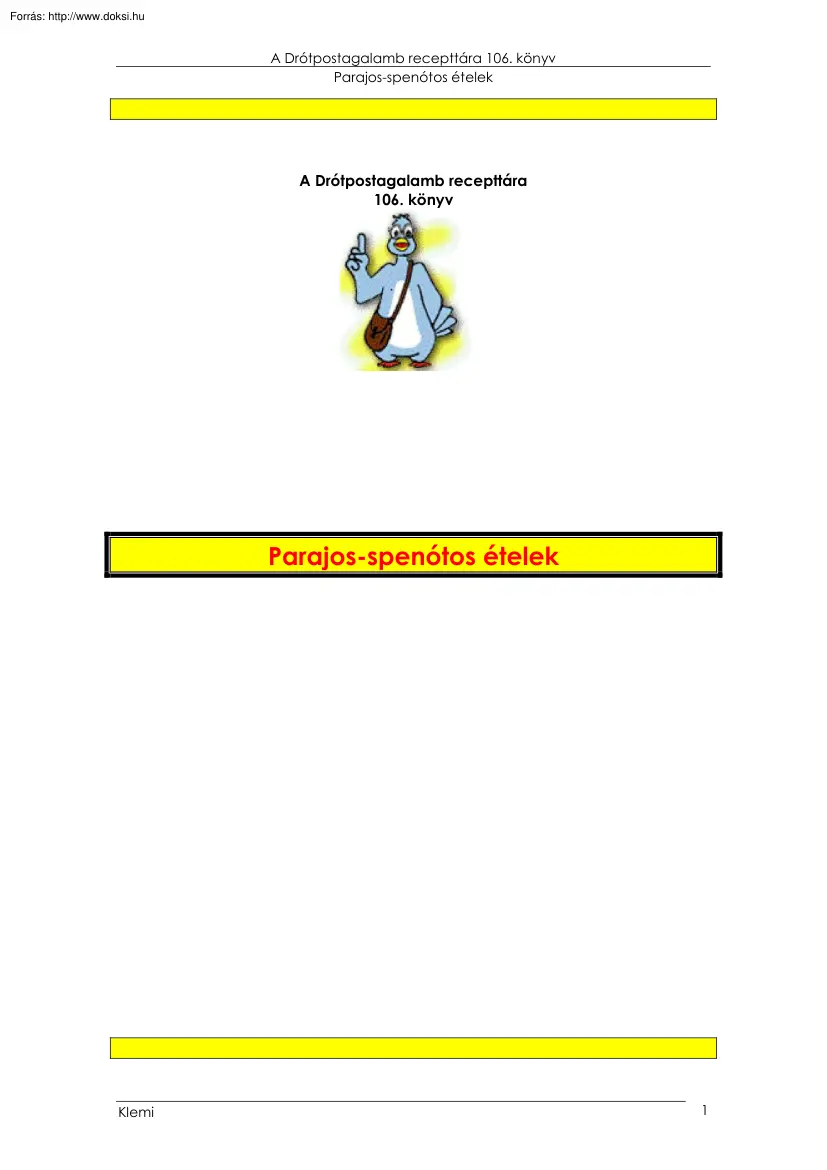 Klement András - Parajos-spenótos ételek