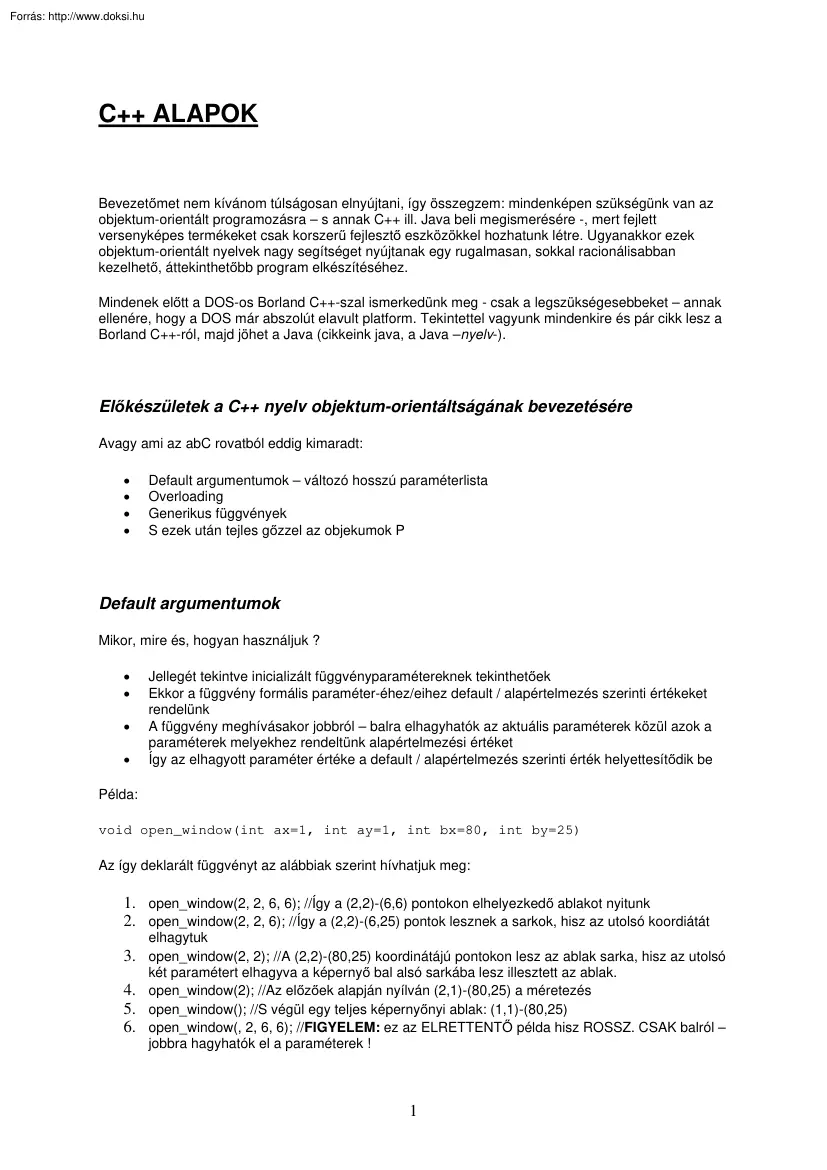 Visual C++ alapok