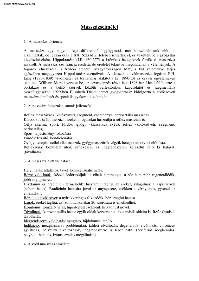 Masszázselmélet