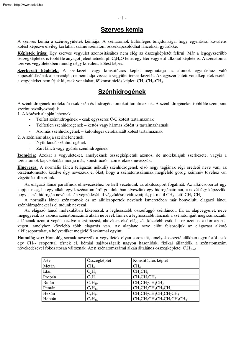 Kémia, 10. osztály