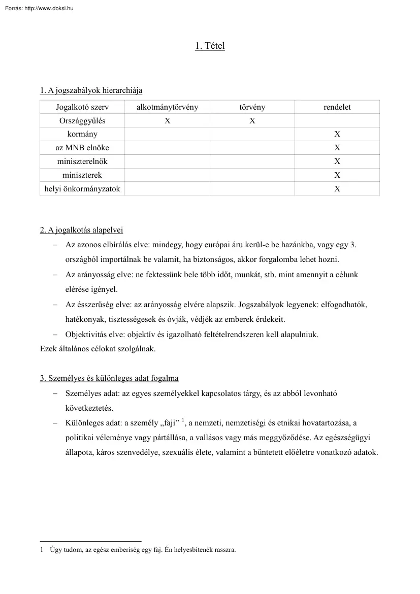 Kidolgozott szociális jog tételek, 2011