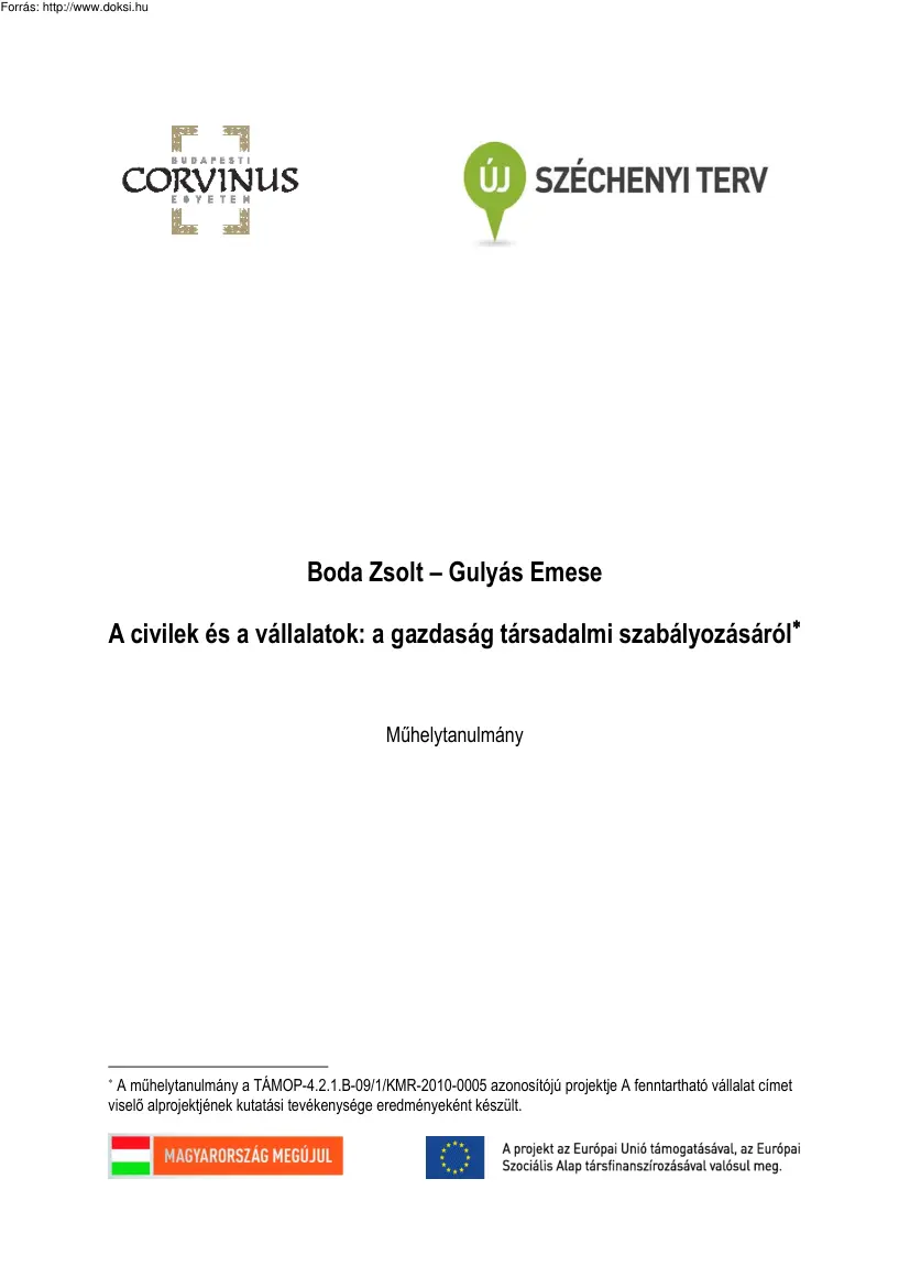 Boda-Gulyás - A civilek és a vállalatok
