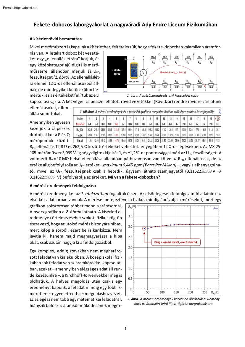 Dr. Bartos-Elekes István - Fekete-dobozos laborgyakorlat a nagyváradi Ady Endre Líceum