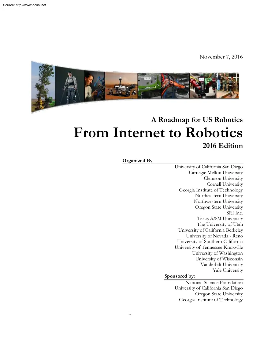 From Internet to Robotics