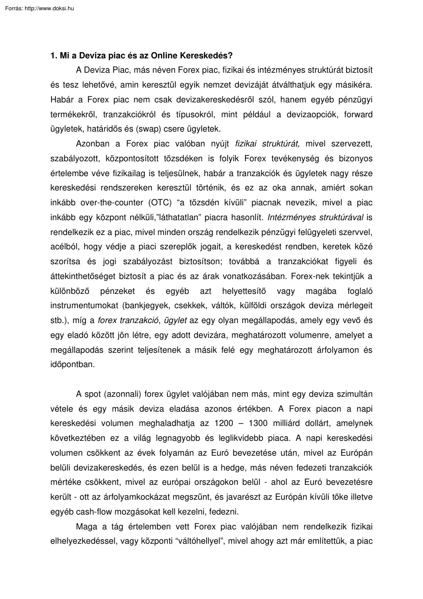 Deviza alapismeretek