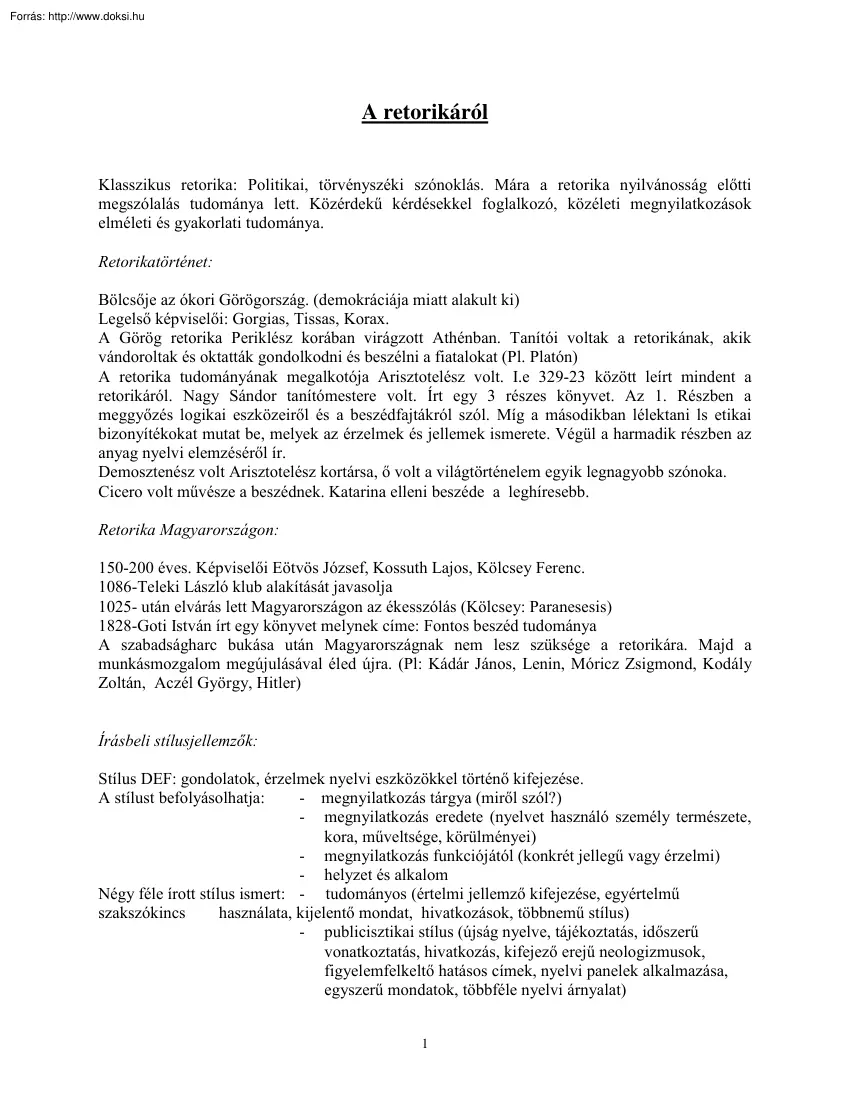 A retorikáról