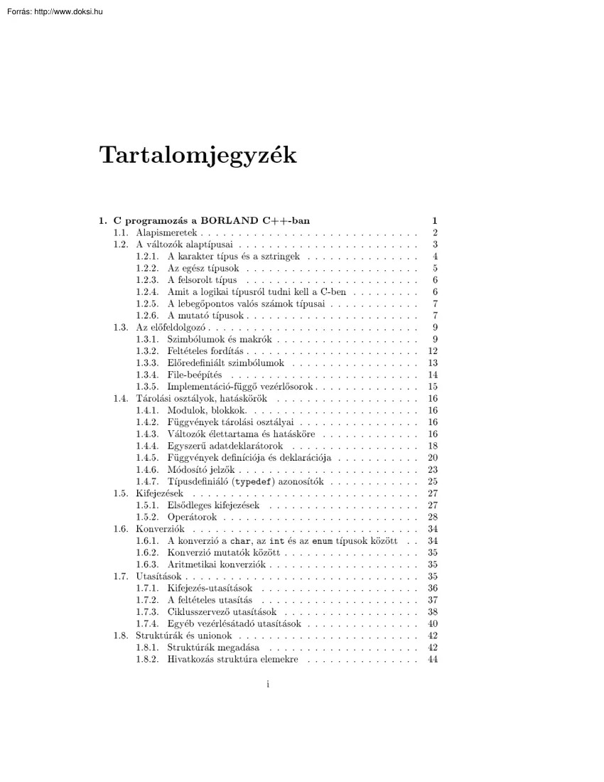 Bevezetés a Borland C++ programozásba