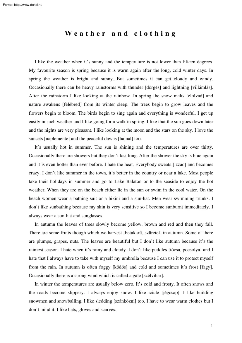 Weather and clothing