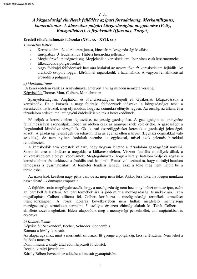 Kidolgozott közgazdaságtan szigorlati tételek