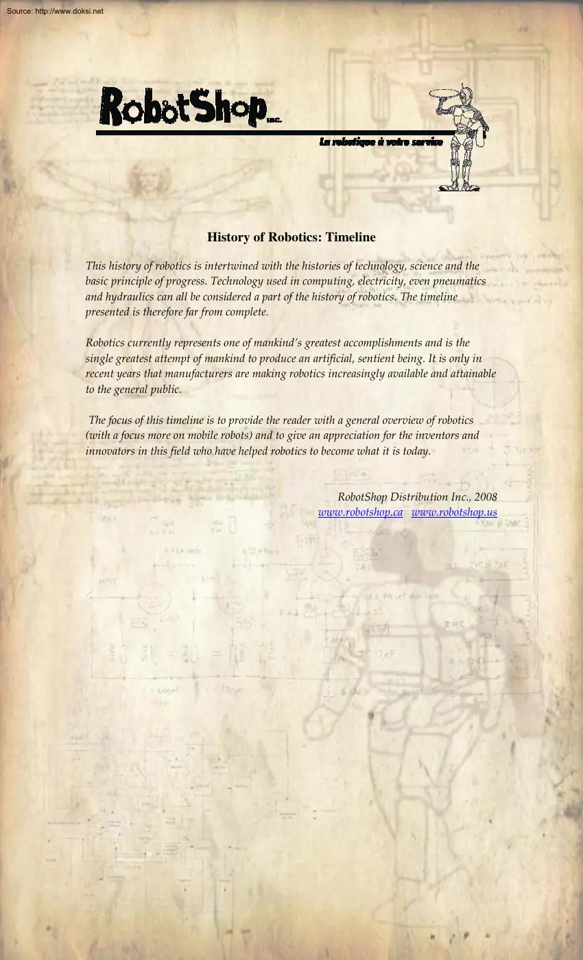 History of Robotics Timeline