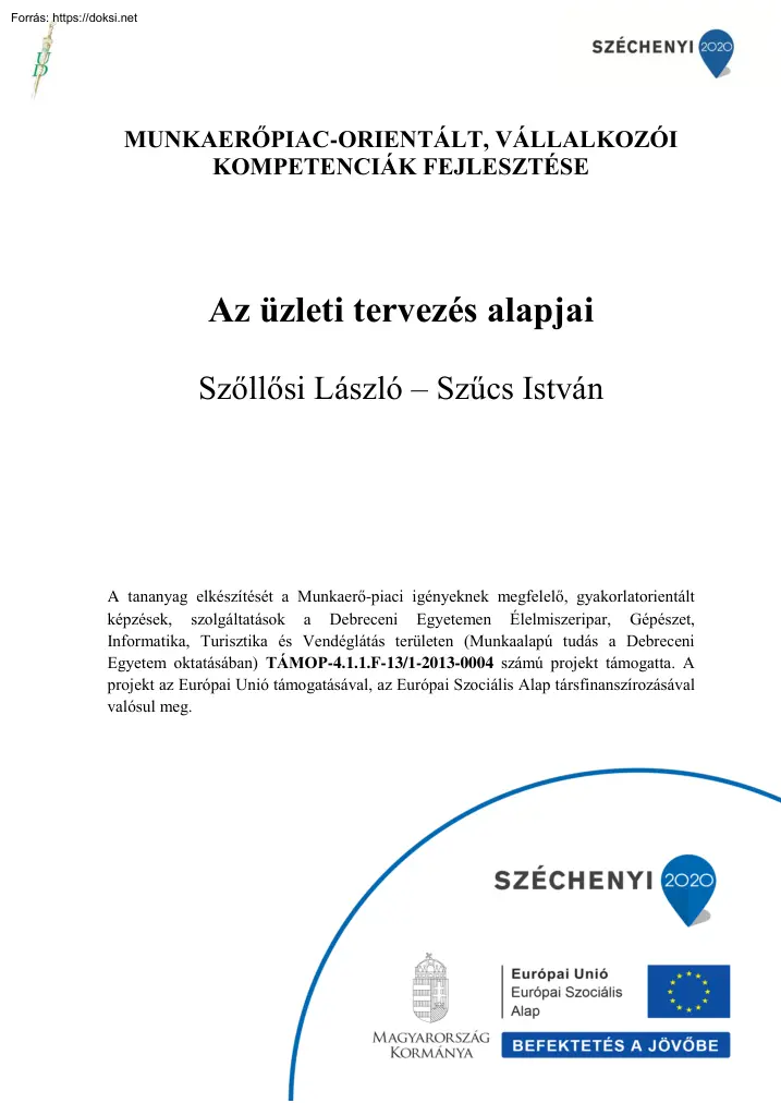 Szőllősi-Szűcs - Az üzleti tervezés alapjai