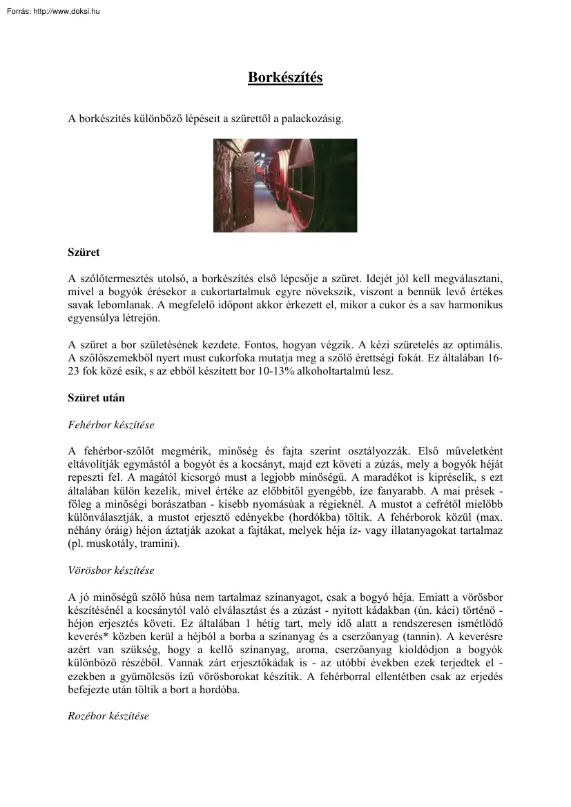 Borkészítés