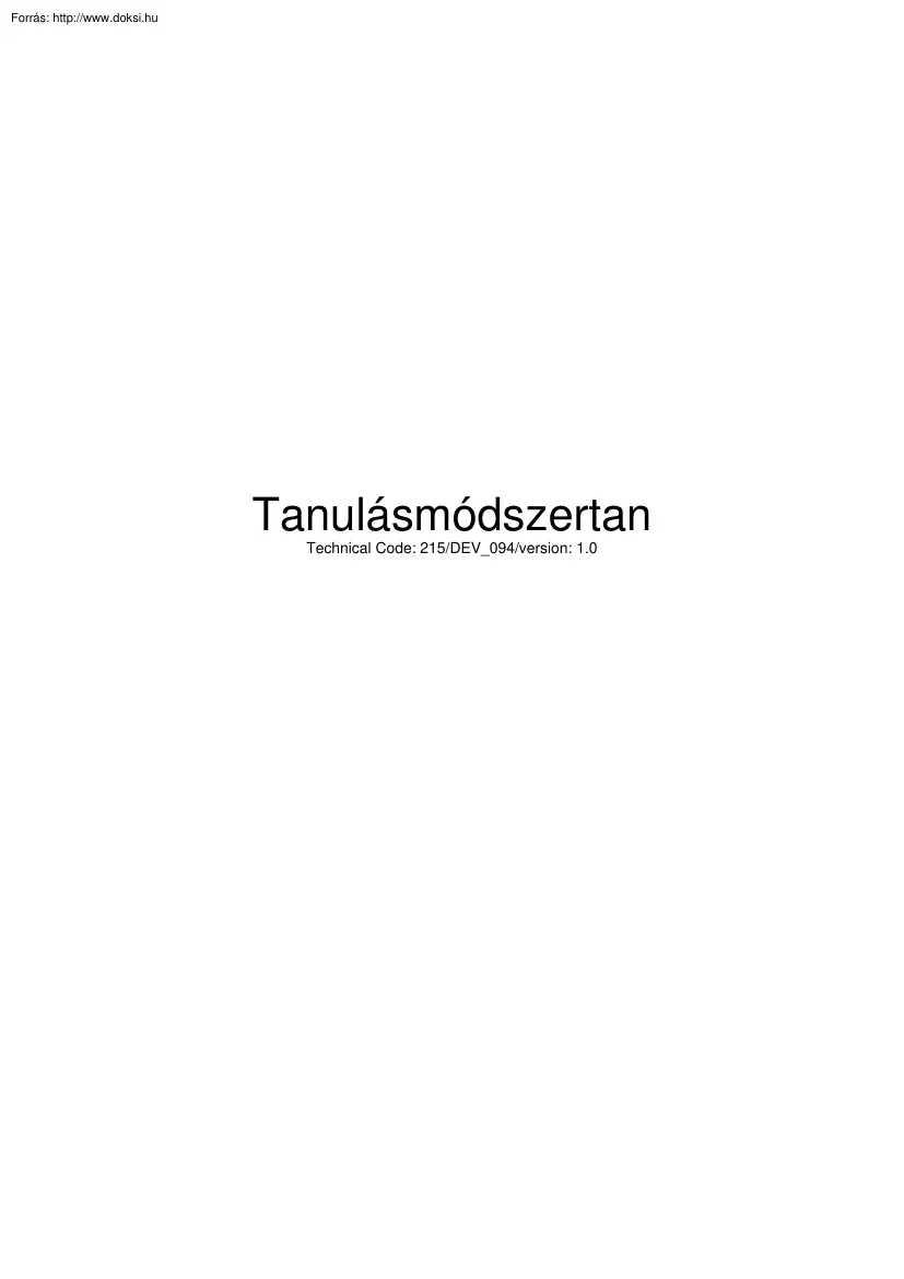 Tanulásmódszertan