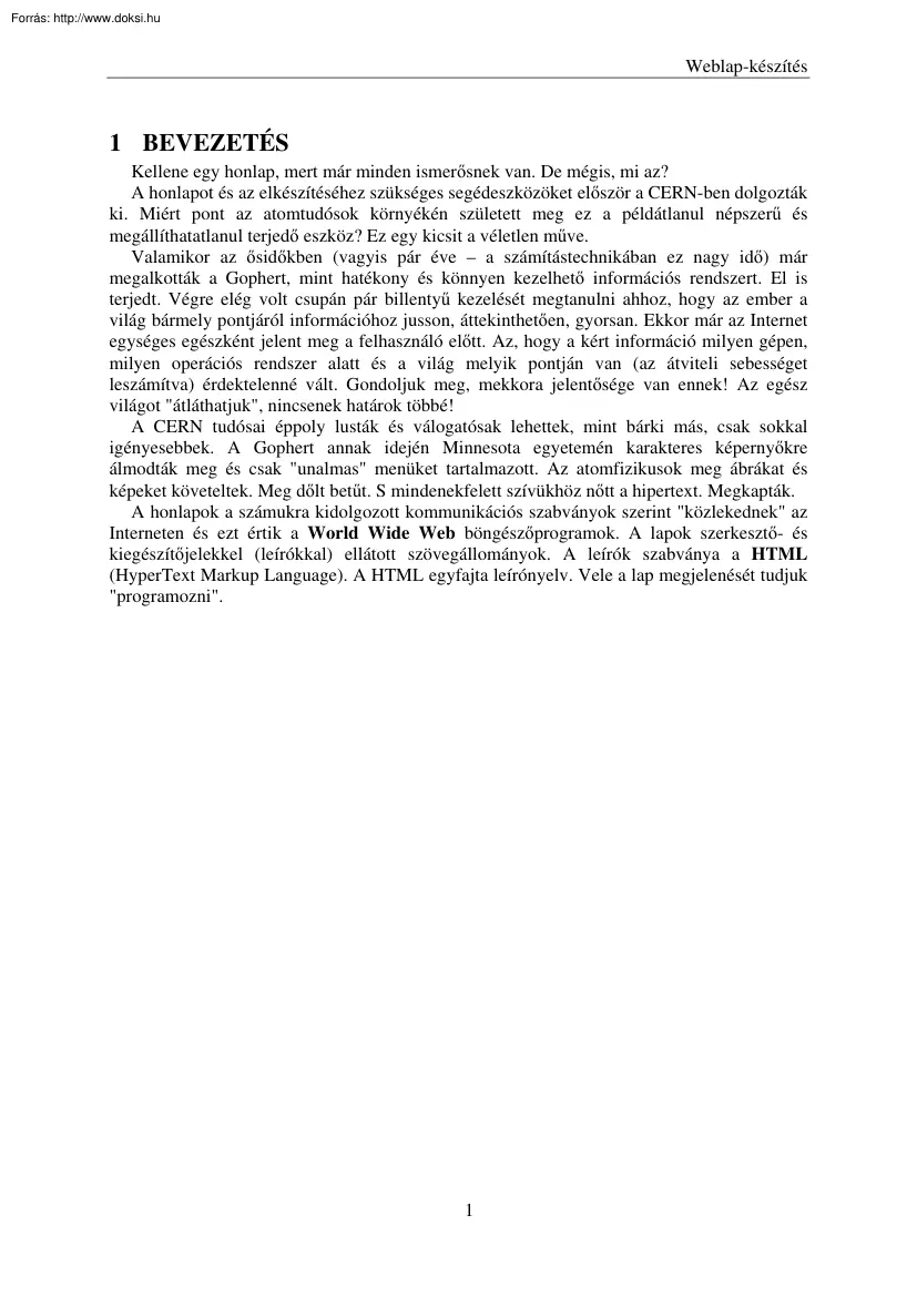Weblap készítés, html alapok