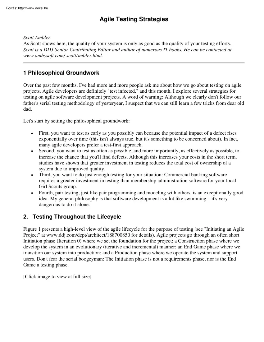 Agile testing strategies