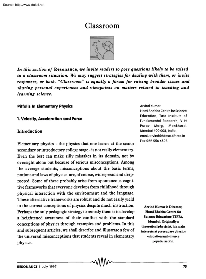 Arvind Kumar - Pitfalls In Elementary Physics