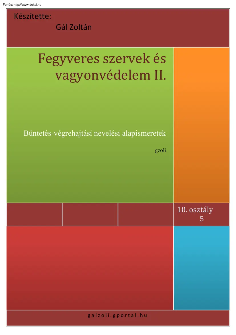 Gál Zoltán - Fegyveres szervek és vagyonvédelem II
