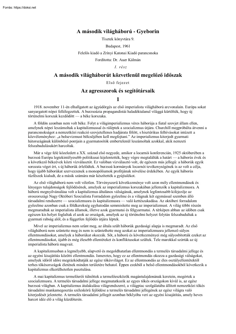 Gyeborin - A második világháború