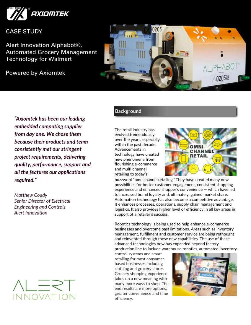 Axiomtek Case Study, Alert Innovation Alphabot