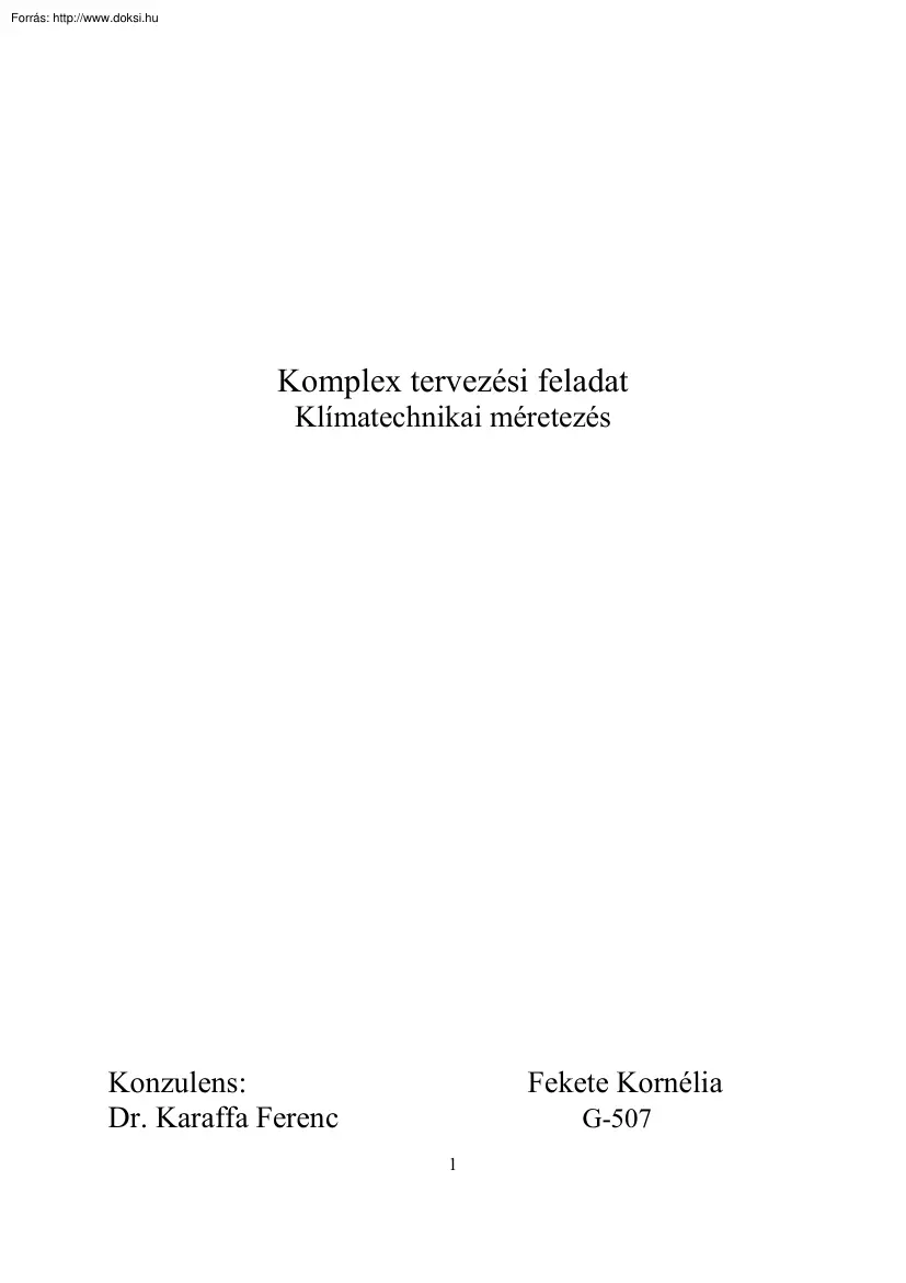 Fekete Kornélia - Klímatechnikai méretezés
