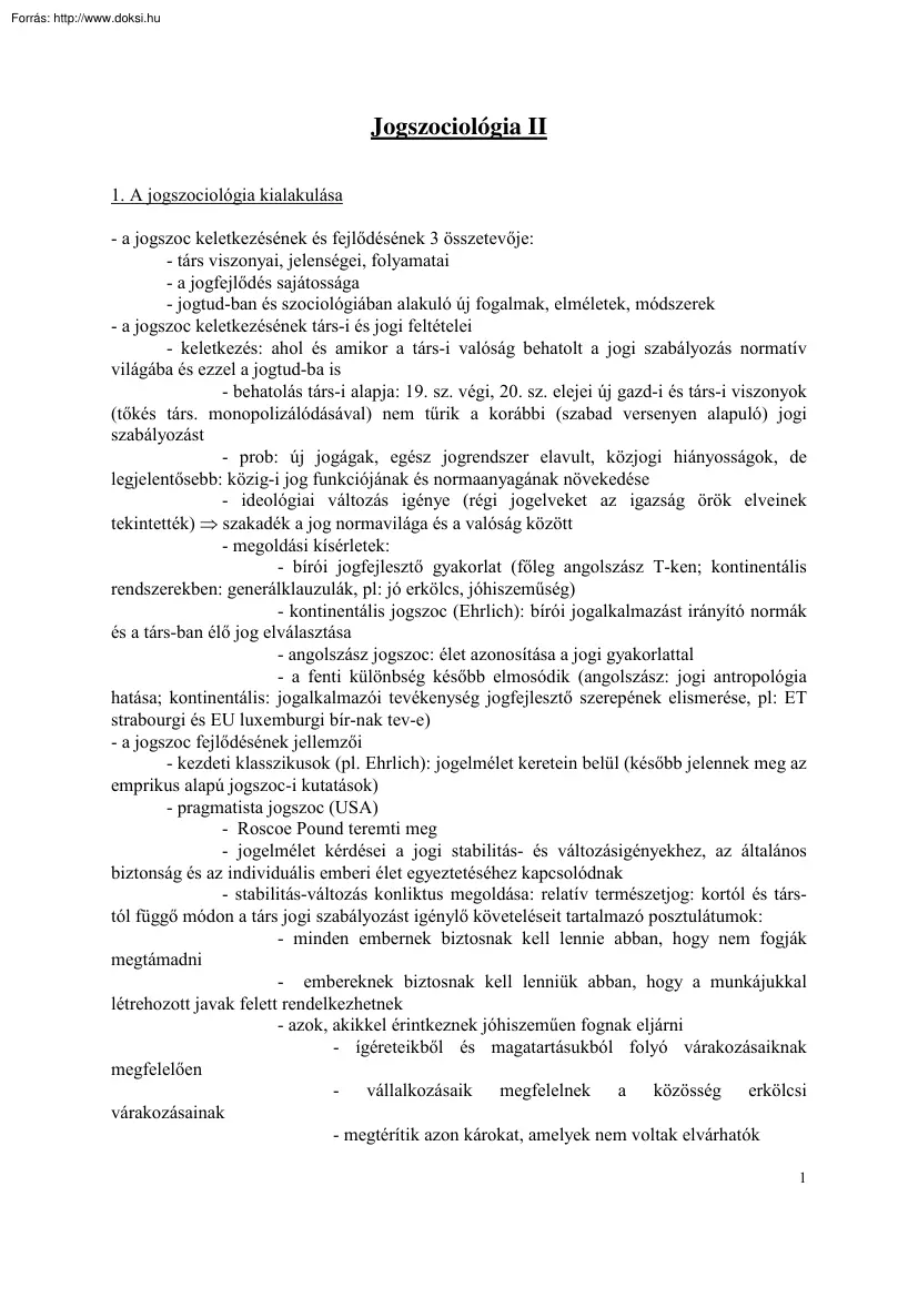 Jogszociológia II