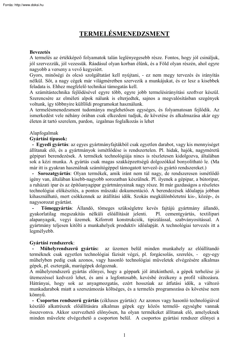 Termelésmenedzsment