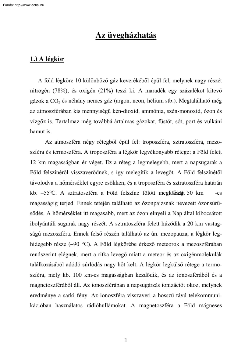 Varga Tibor - Az üvegházhatás