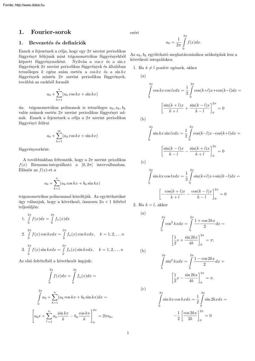 Fourier-sorok