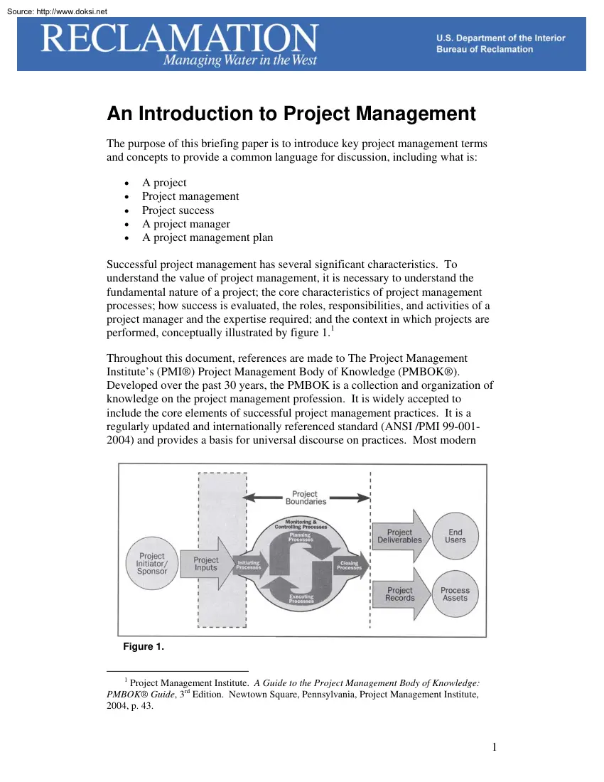 An Introduction to Project Management