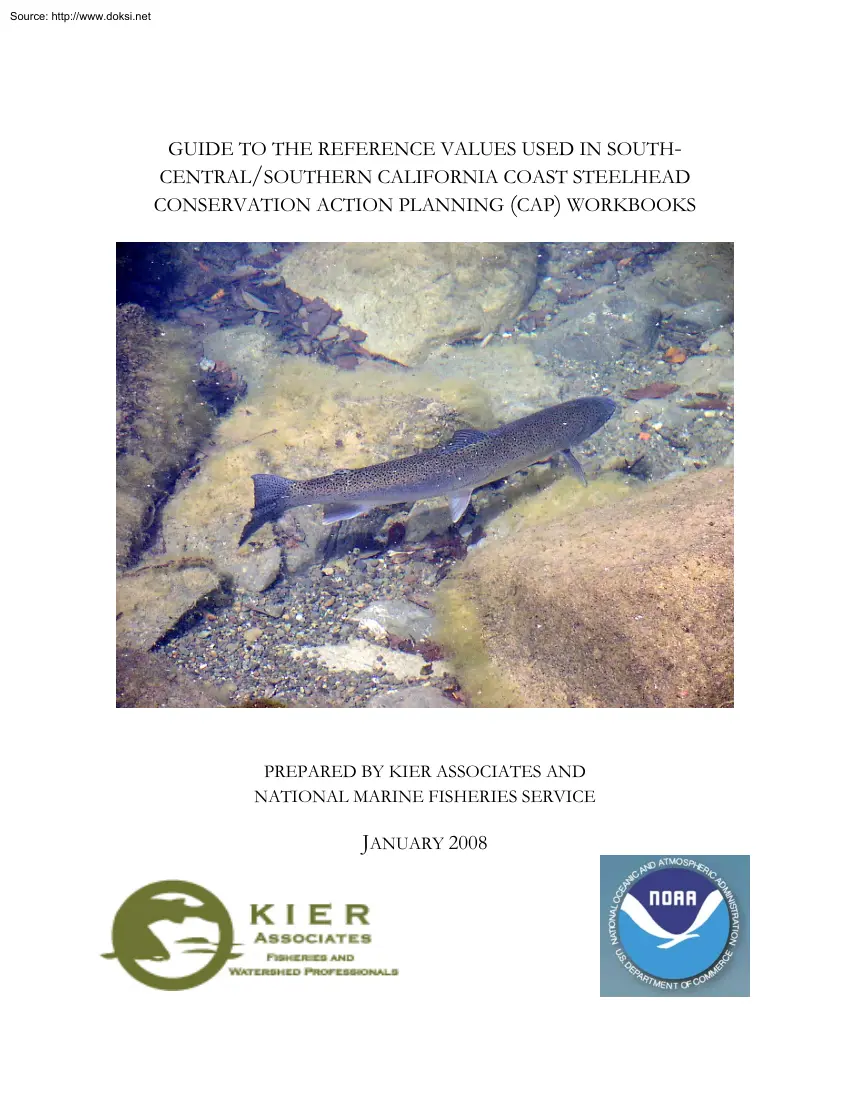 Guide to the Reference Values Used in South-Central Southern California Coast Steelhead