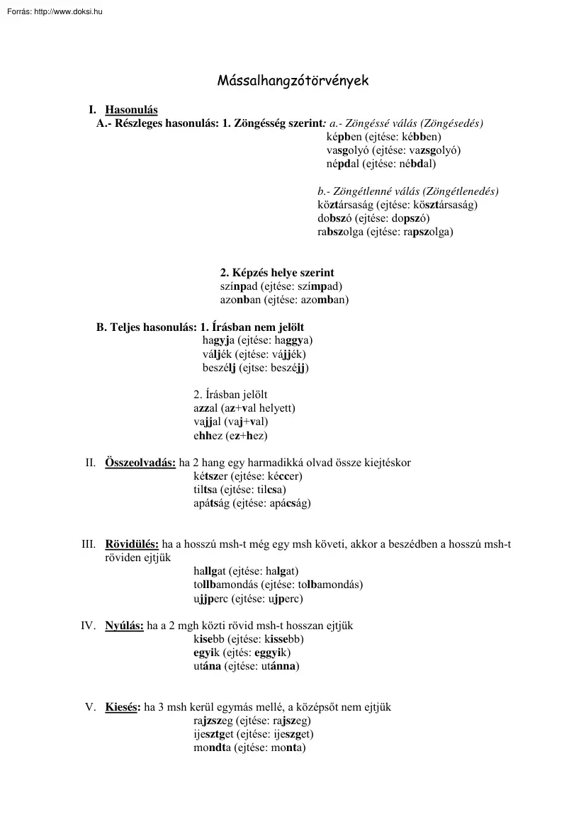 Mássalhangzótörvények