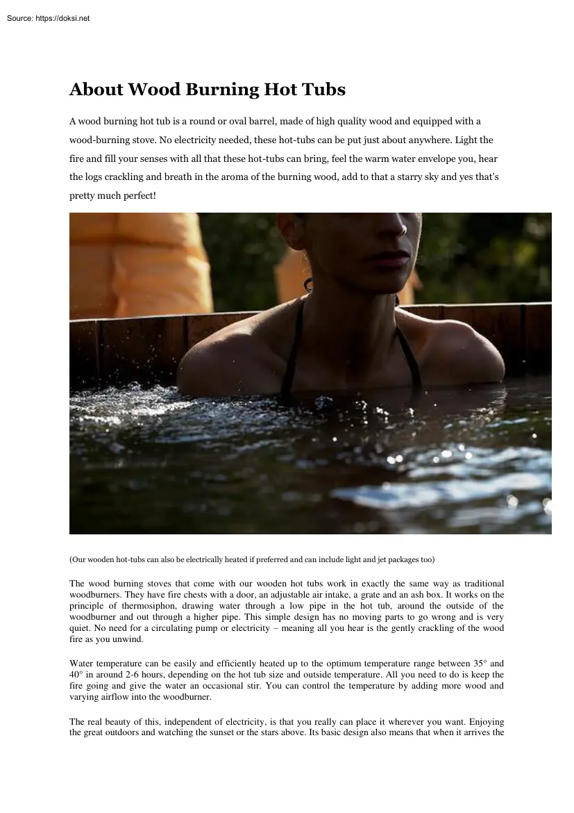 About Wood Burning Hot Tubs