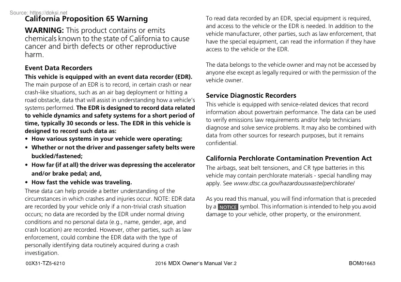 Acura MDX 2016, owners manual