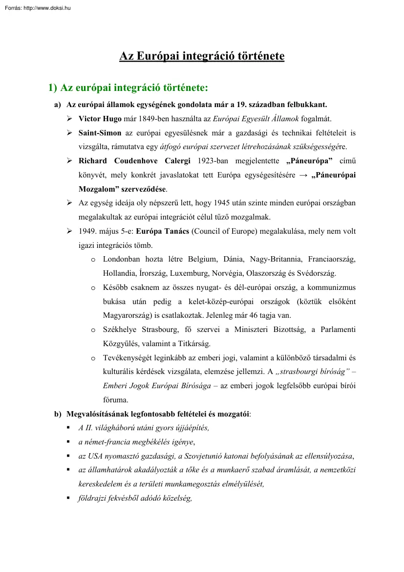 Az európai integráció története