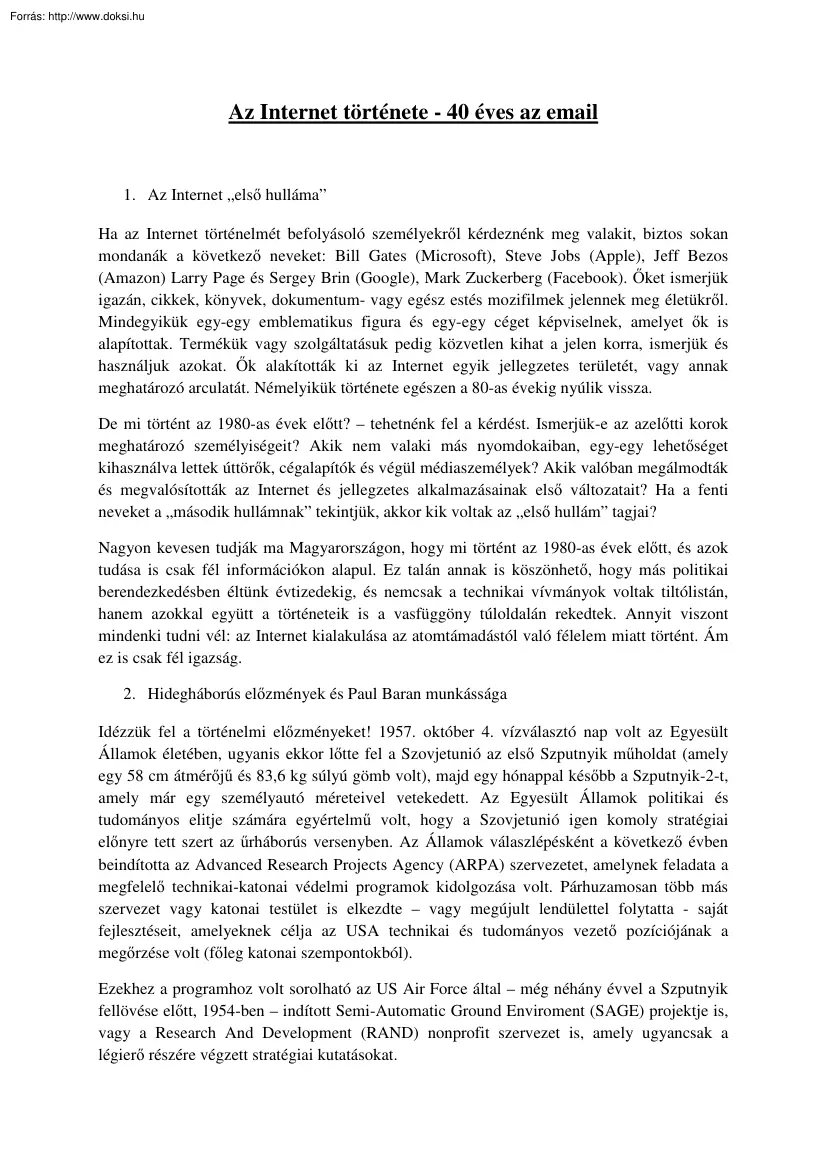 Az internet története, 40 éves az e-mail