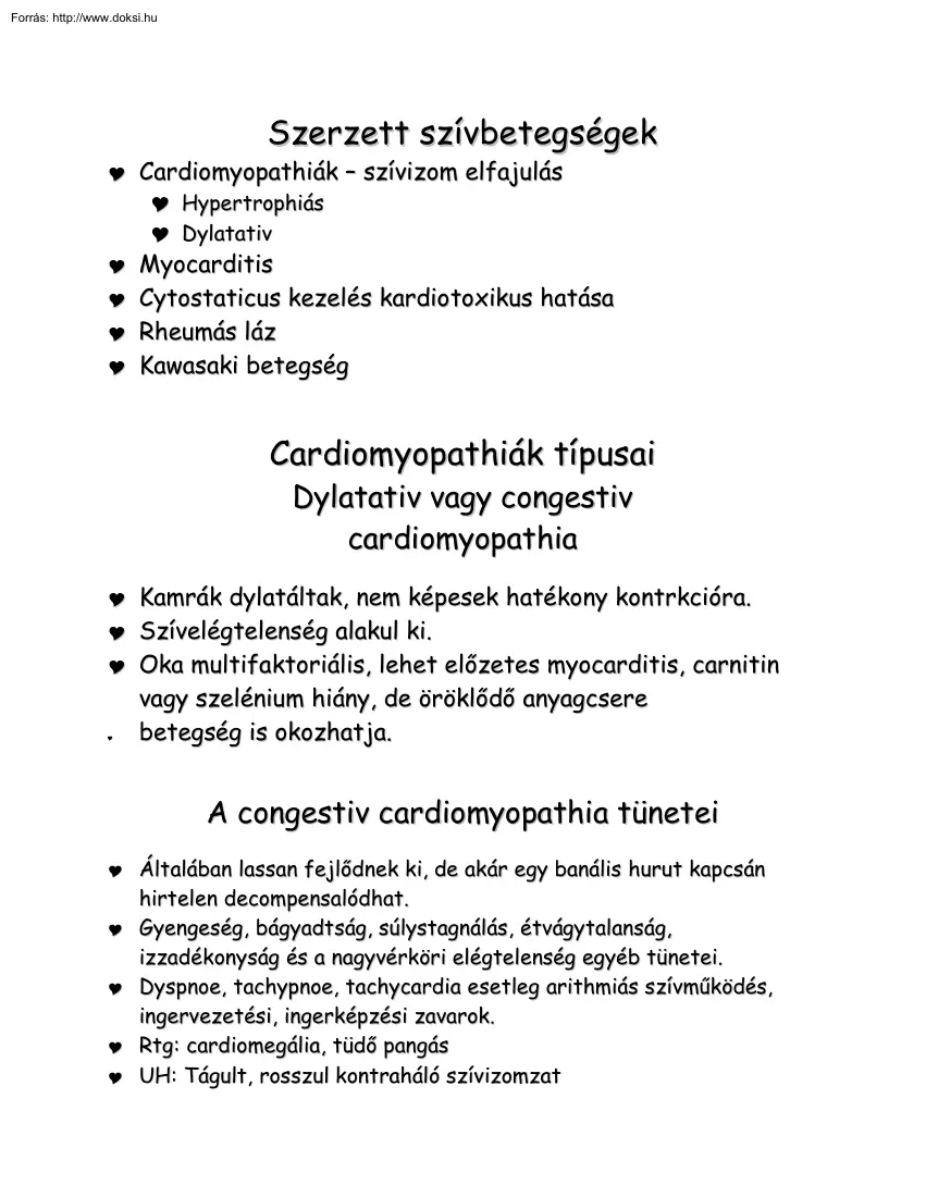 Szerzett szívbetegségek