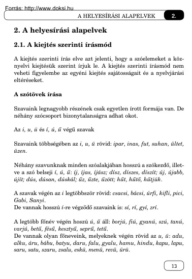 A helyesírási alapelvek